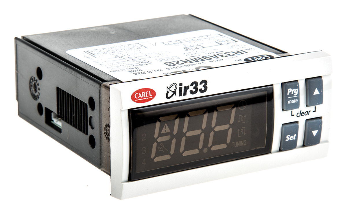 Carel IR33 Panel Mount PID Temperature Controller, 76.2 x 34.2mm, 4 Output SSR, 24 V ac/dc Supply Voltage