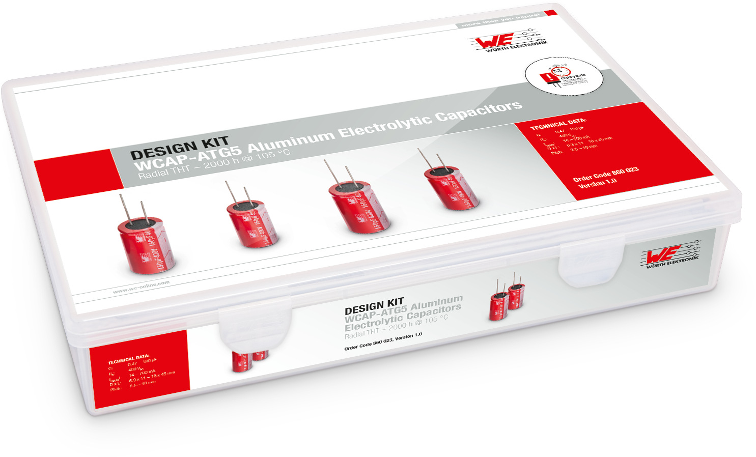 Wurth Elektronik, Through Hole Aluminium Capacitor Kit 27 pieces
