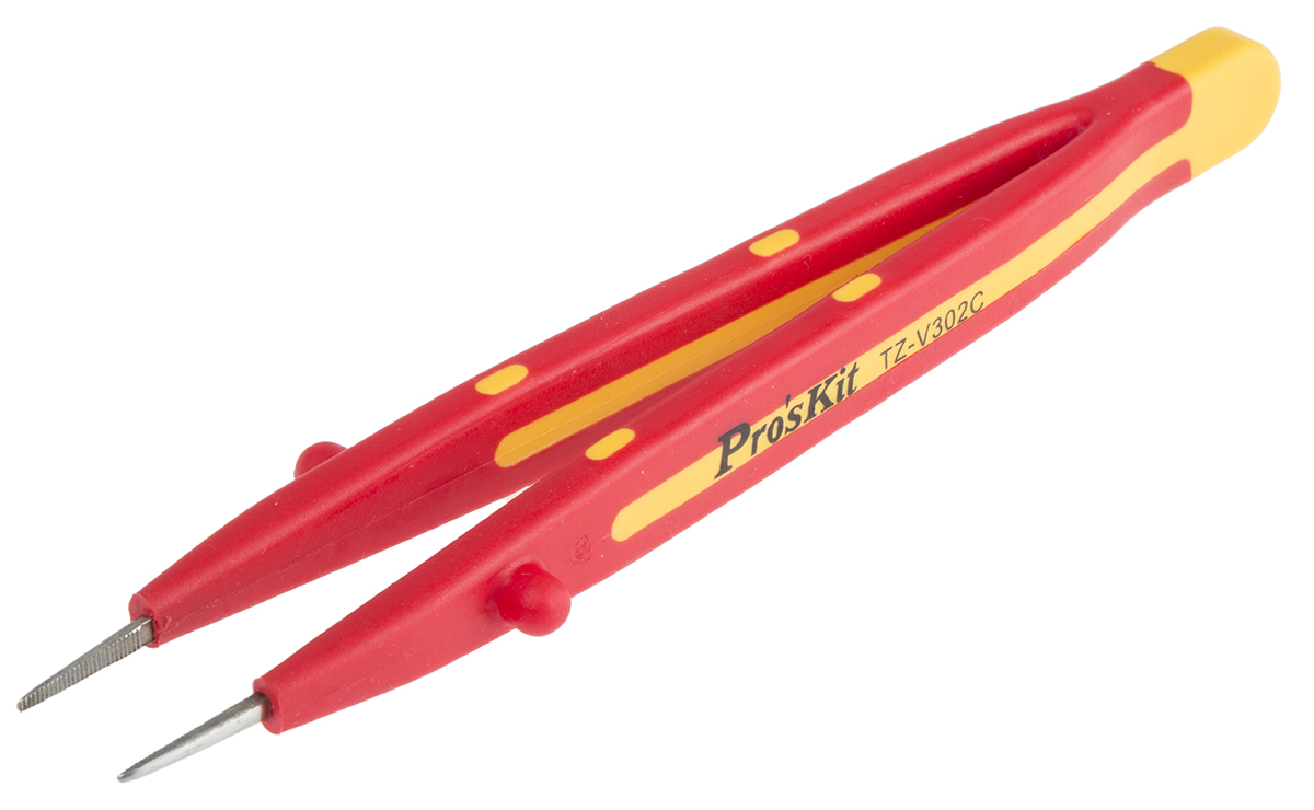 RS PRO 160 mm, Stainless Steel, Rounded, Tweezers