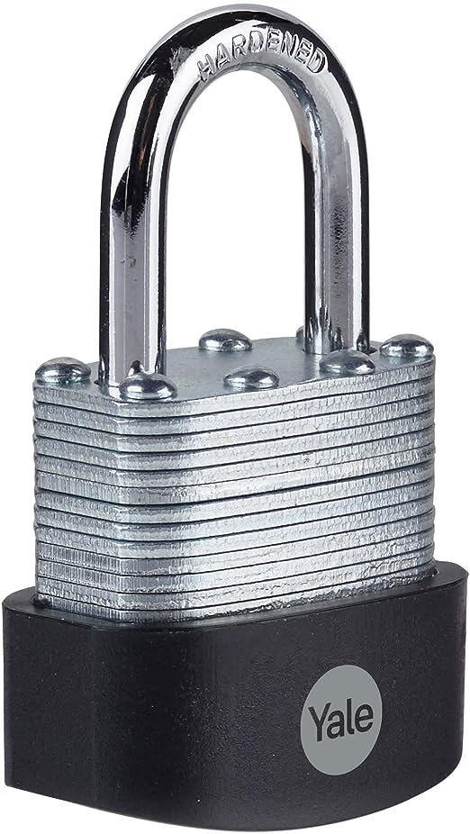 Yale Padlock Brass, Steel Steel Padlock, 6mm Shackle, 47mm Body