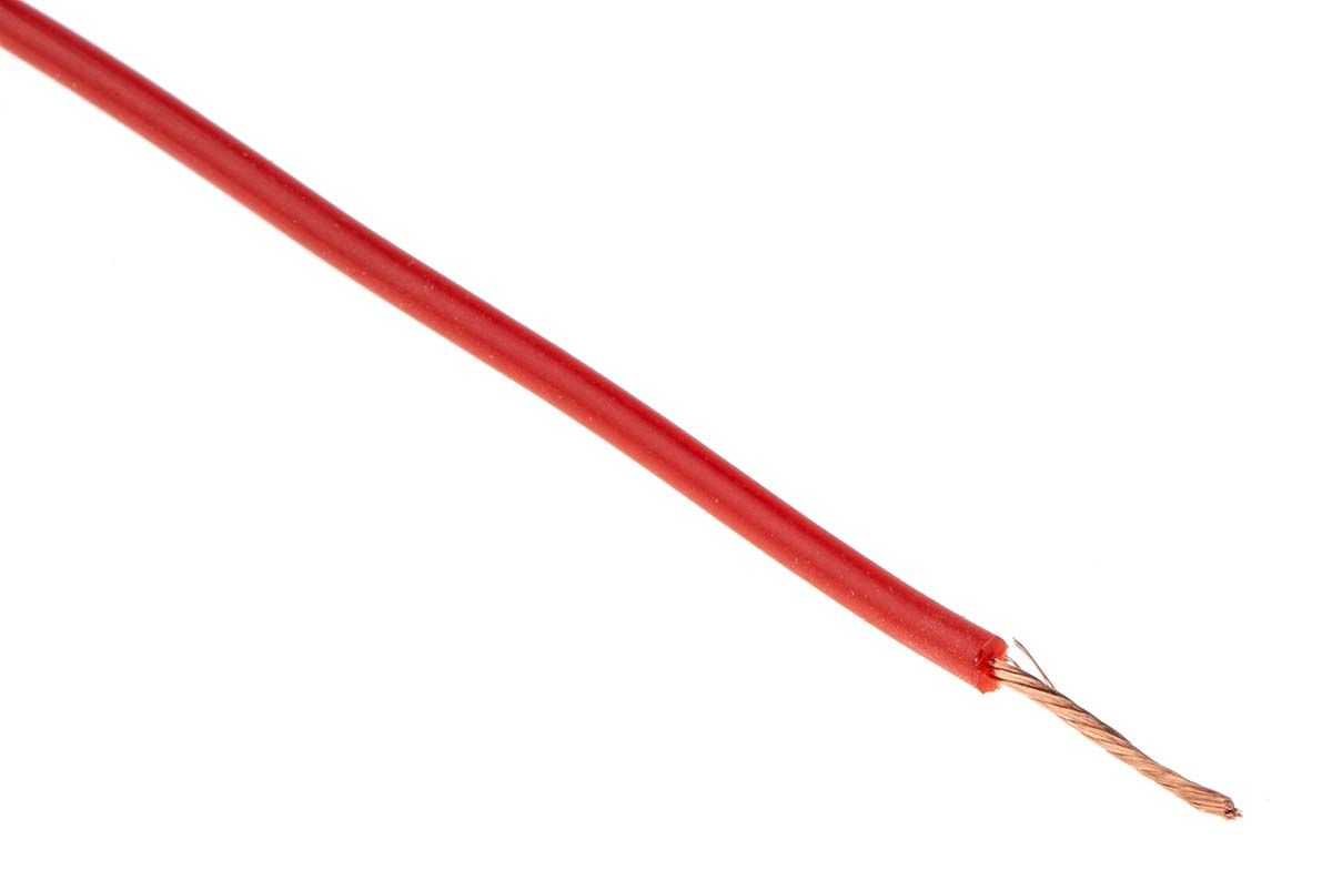 Hew Heinz Eilentropp SIFF Series Red 0.25 mm² Hook Up Wire, 23 AWG, 130/0.05 mm, 20m, Silicone Insulation, 8955-03-020