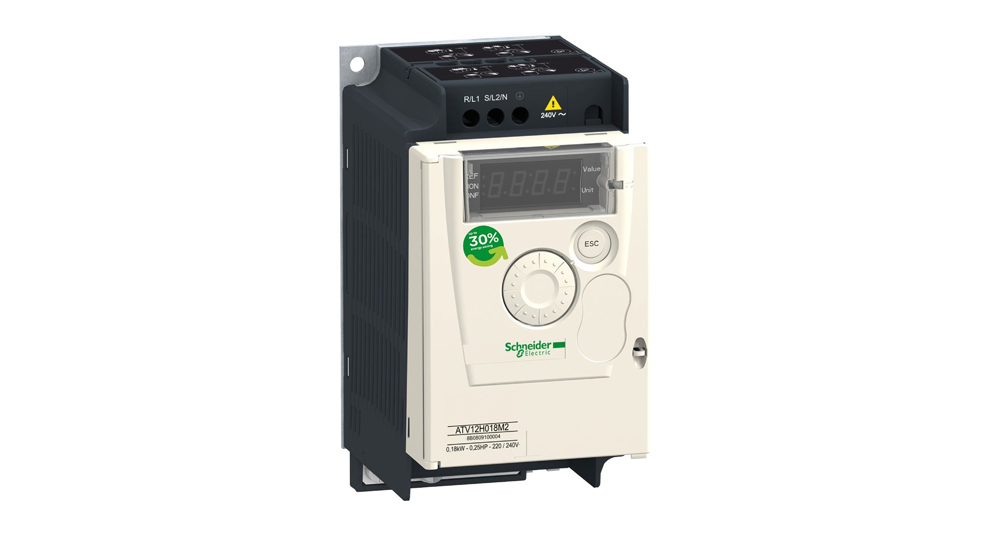 Schneider Electric Variable Speed Drive, 0.37 kW, 1 Phase, Altivar 12 Series 240 V 2.4 A