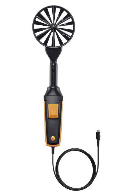 Testo Vane Probe for Air Velocity, Temperature, Volume Flow, +70°C Max