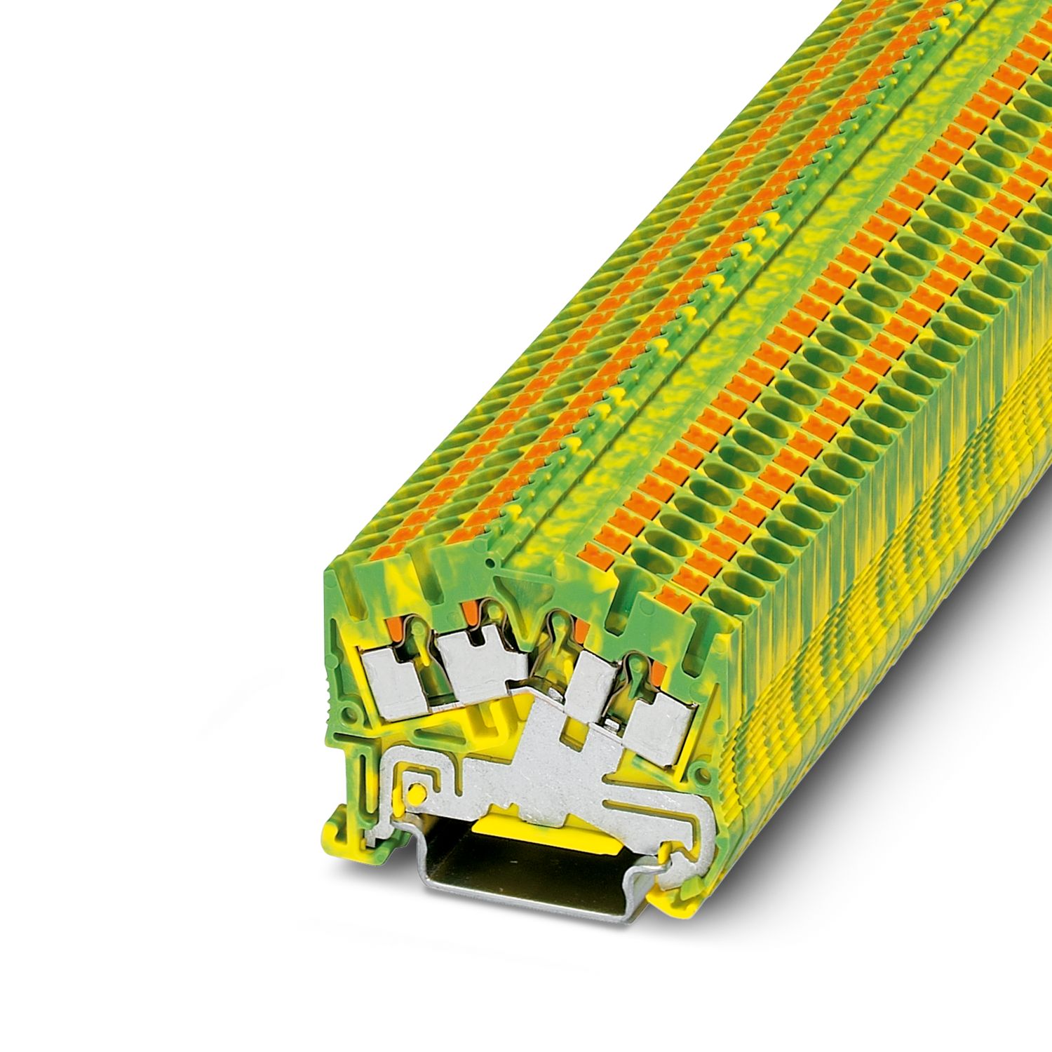 Phoenix Contact 4-Way PTS 2.5-QUATTRO-PE Earth Terminal Block, 4mm², 26 → 12 AWG Wire, Push In, Polyamide