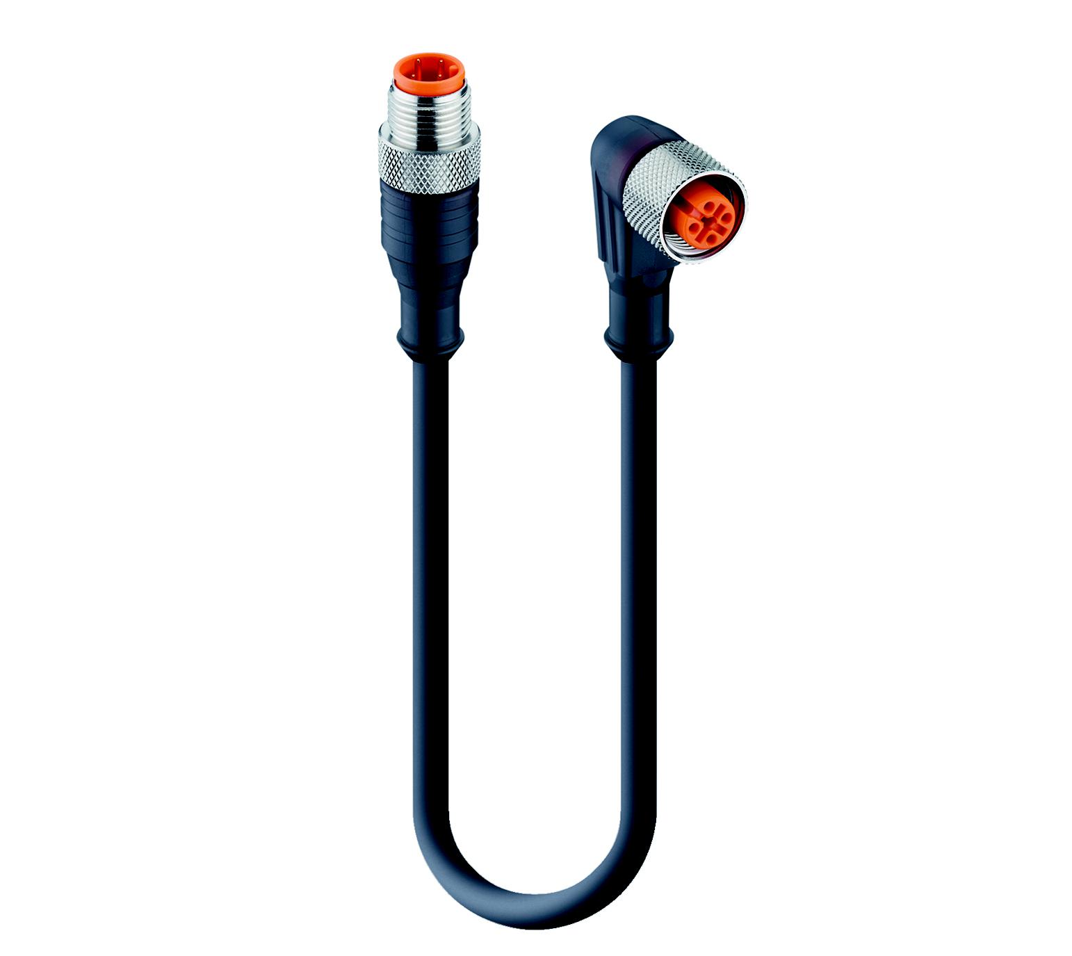 Lumberg Automation Male 4 way M12 to Female 4 way M12 Sensor Actuator Cable, 3 m