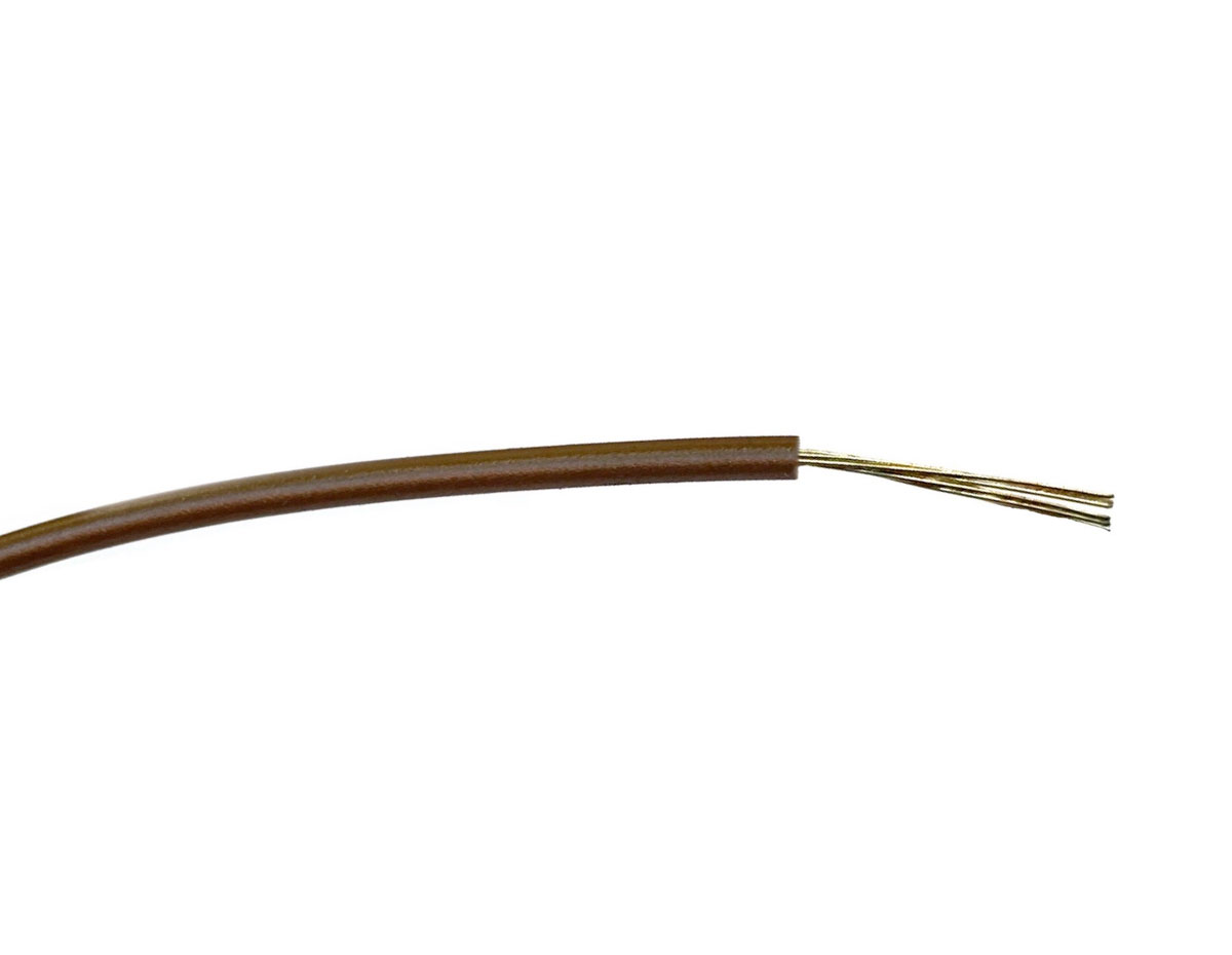 RS PRO Brown 0.2mm² Hook Up Wire, 24 AWG, 7/0.2 mm, 100m, PVC Insulation