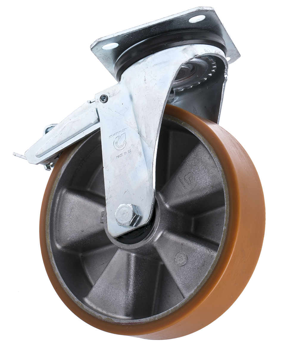 LAG Braked Swivel Castor Wheel, 300kg Capacity, 200mm Wheel