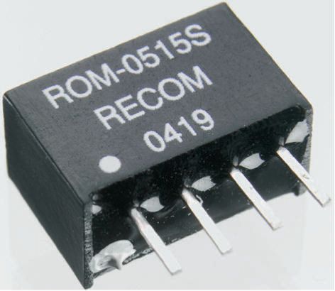 Recom ROM DC-DC Converter, 5V dc/ 200mA Output, 4.5 → 5.5 V dc Input, 1W, Through Hole, +85°C Max Temp -40°C Min