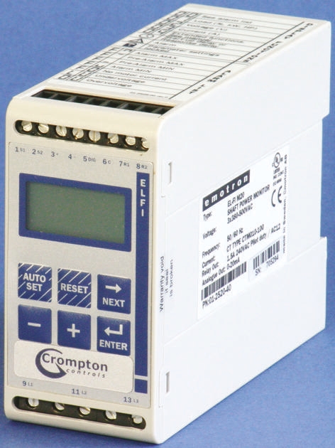 Crompton Controls 10.1 → 25 A Motor Load Monitor, 380 → 500 V