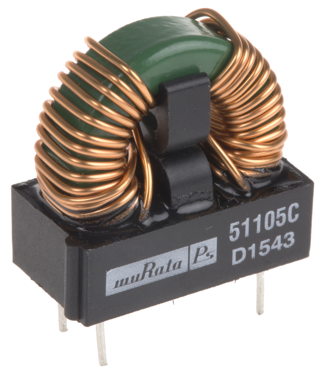 Murata 1 mH Common Mode Choke, Max SRF:100MHz, 3.3A Idc, 38mΩ Rdc, 5100