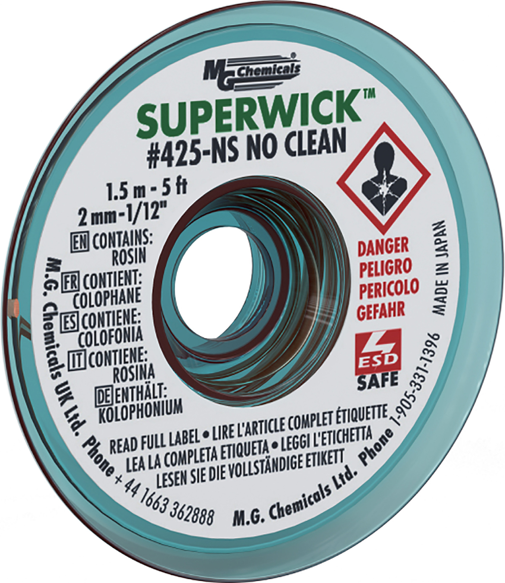 Super Wick SUPERWICK 425-NS 1.5m No Clean Desoldering Braid, Width 2mm