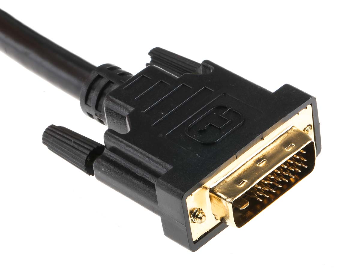 RS PRO, Male DVI-D Dual Link to Male DVI-D Dual Link  Cable, 5mBlack sheathFoil shielding