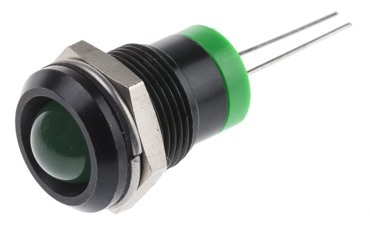 RS PRO Green Panel Mount Indicator, 2V dc, 12mm Mounting Hole Size