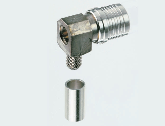 Radiall, Plug Cable Mount QMA Connector, 50Ω, Crimp Termination, Right Angle Body