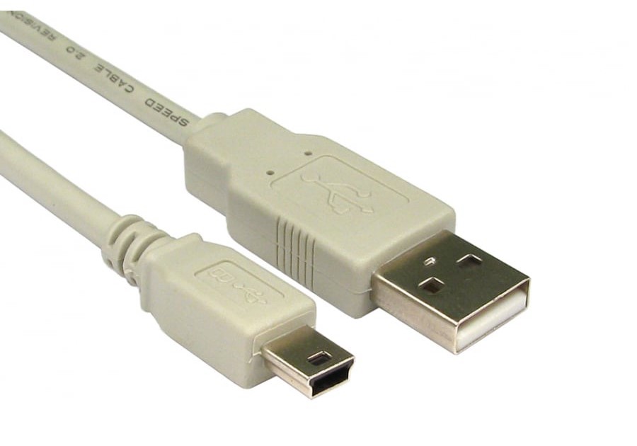 RS PRO USB 2.0, Male USB A to Male Mini USB B, 480Mbps, 1.8m