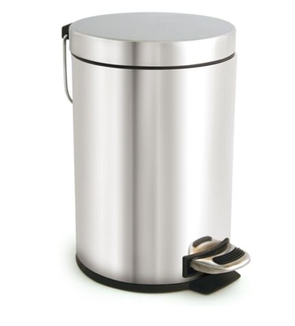 RS PRO 3L Silver Pedal Stainless Steel Waste Bin