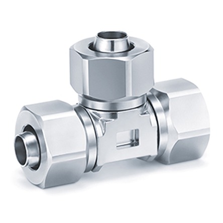 SMC KF Series Union Tee, Push In 6 mm to Push In 6 mm, Tube-to-Tube Connection Style