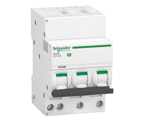 Schneider Electric Acti 9 Acti9 iDT40K XA MCB, 3+N, 20A Curve C, 230V AC