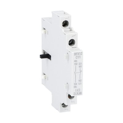 Lovato Auxiliary Contact, 2 Contact, 1NO+1NC, Side Mounting, BFX12C BFX1