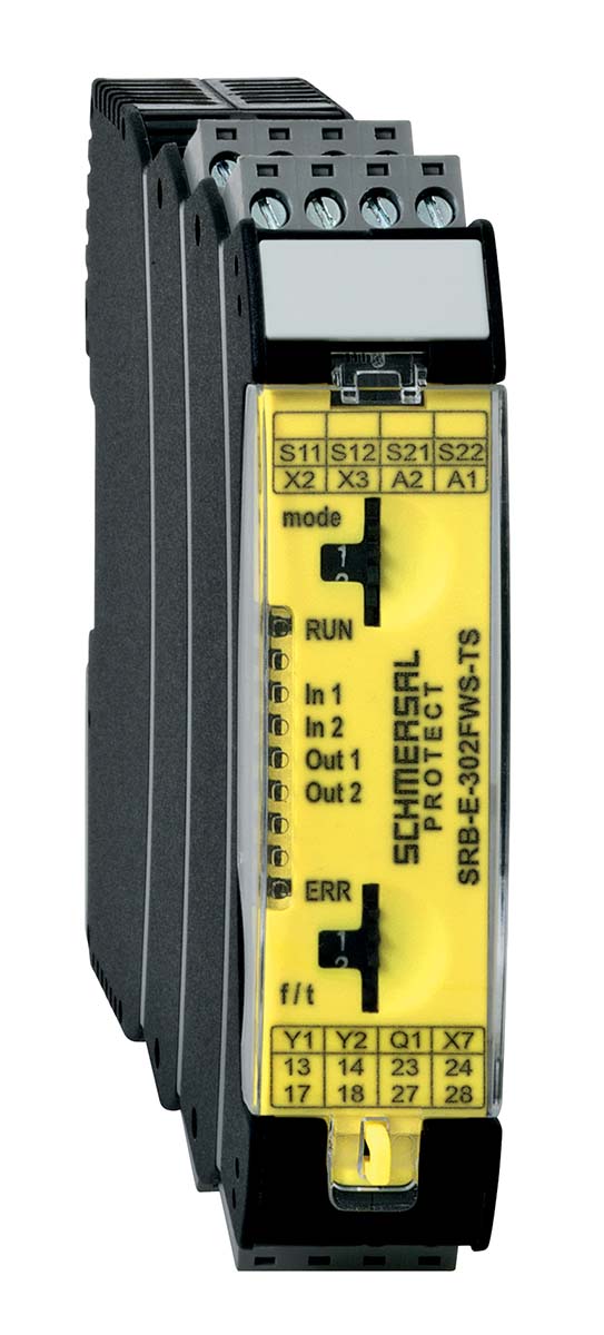Schmersal SRB-E 2 Auxiliary Contacts Safety Relay 24V dc, Dual-Channel 2 Safety Contacts