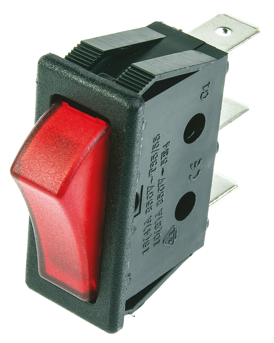 ZF Illuminated SPST, On-Off Rocker Switch Panel Mount