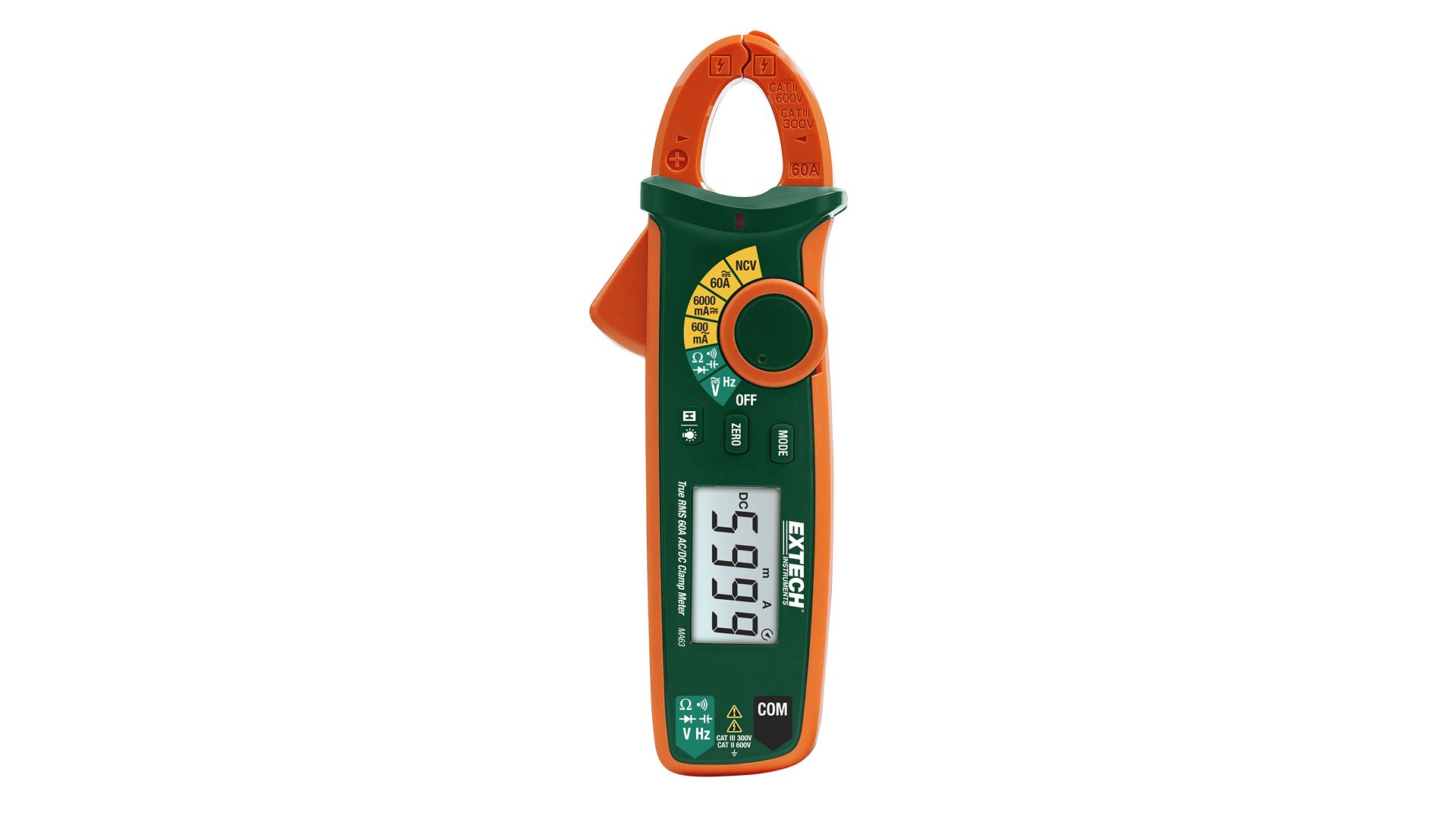Extech MA63 Clamp Meters, 60A dc, Max Current 60A ac CAT III 300V