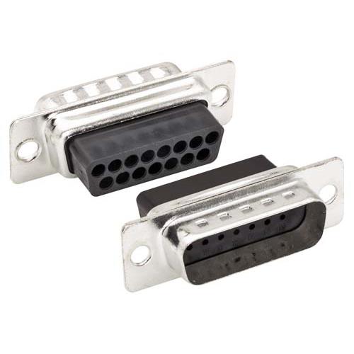L-Com C&P 15 Way Through Hole D-sub Connector Plug, 2.77mm Pitch, with Boardlocks, Screw Locks