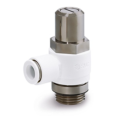 SMC AS1F-W2D Series Threaded Speed Controller, G 1/8 Male Inlet Port x 8mm Tube Outlet Port, AS2201F-G01-08W2D