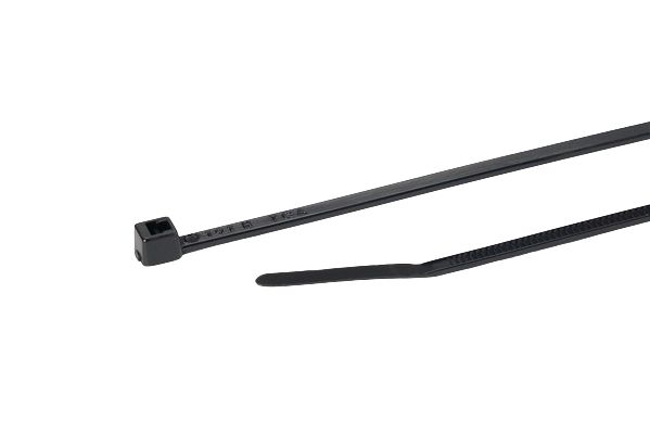 HellermannTyton Cable Tie, Heat Resistant, 100mm x 2.5 mm, Black Polyamide 6.6 (PA66), Pk-100