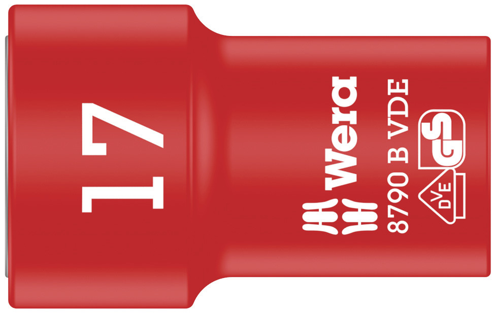 Wera 3/8 in Drive 17mm Insulated Standard Socket, 6 point, VDE/1000V, 46 mm Overall Length