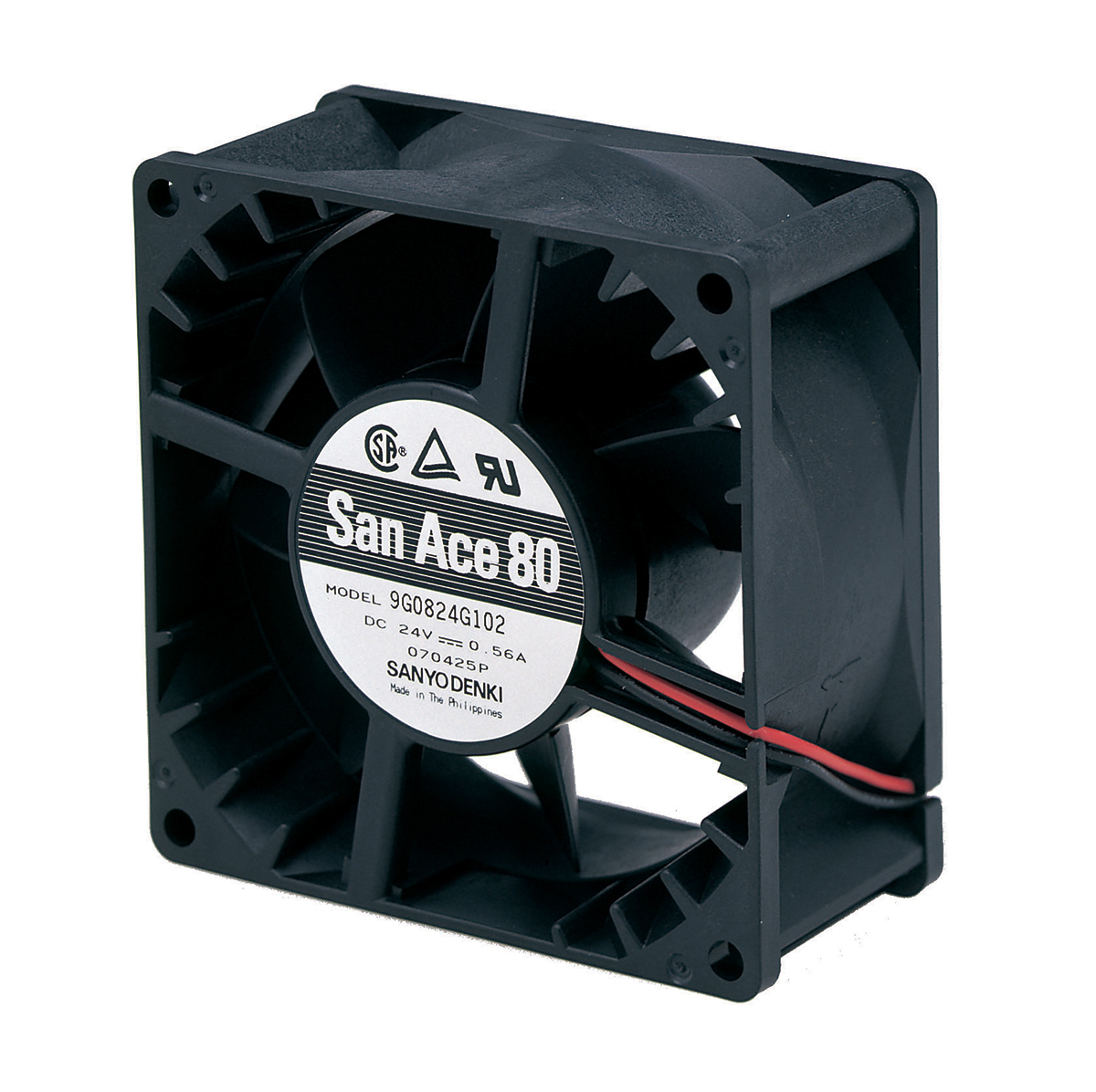 Sanyo Denki 9G Series Axial Fan, 12 V dc, DC Operation, 152.9m³/h, 13.2W, 1.1A Max, 80 x 80 x 38mm
