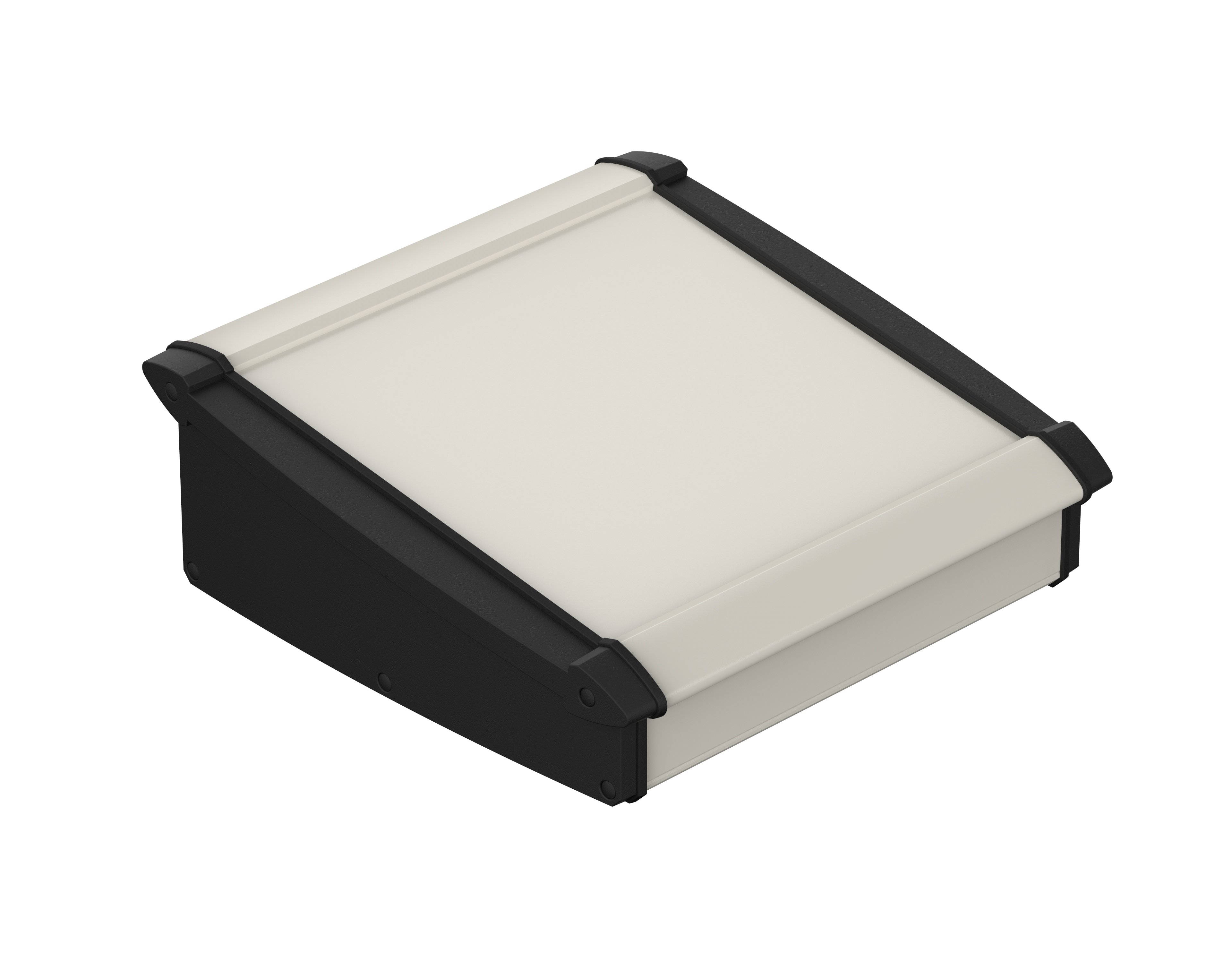 Bopla Alu-Topline Series Natural Anodized ABS, Aluminium Desktop Enclosure, Sloped Front, 232.60 x 200 x 86.20mm