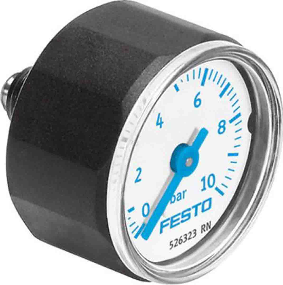 Festo M5 Analogue Pressure Gauge 10bar Back Entry 27mm Outside Diameter