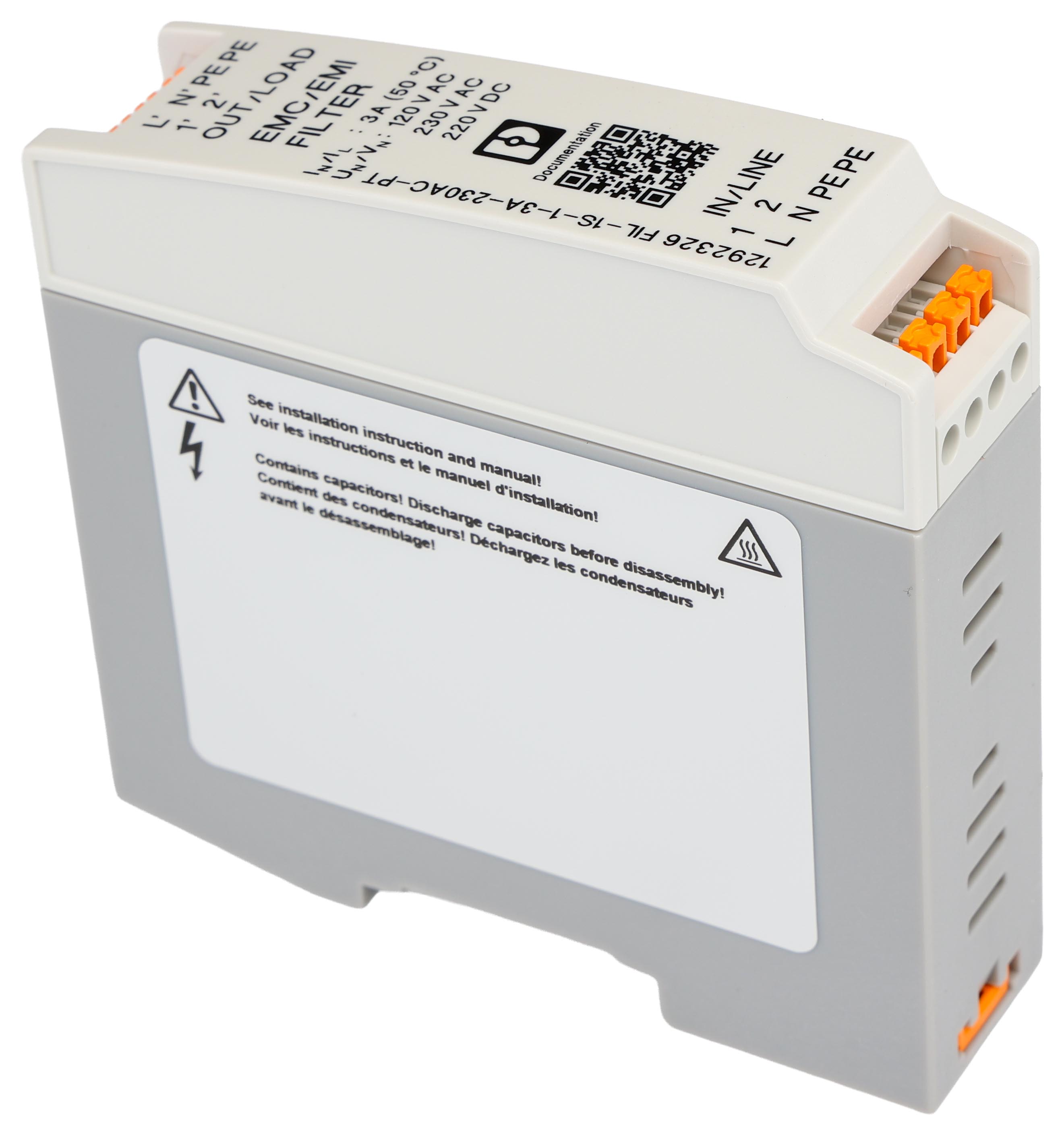 Phoenix Contact 3A 230 V ac, DIN Rail EMC Filter, Single Phase
