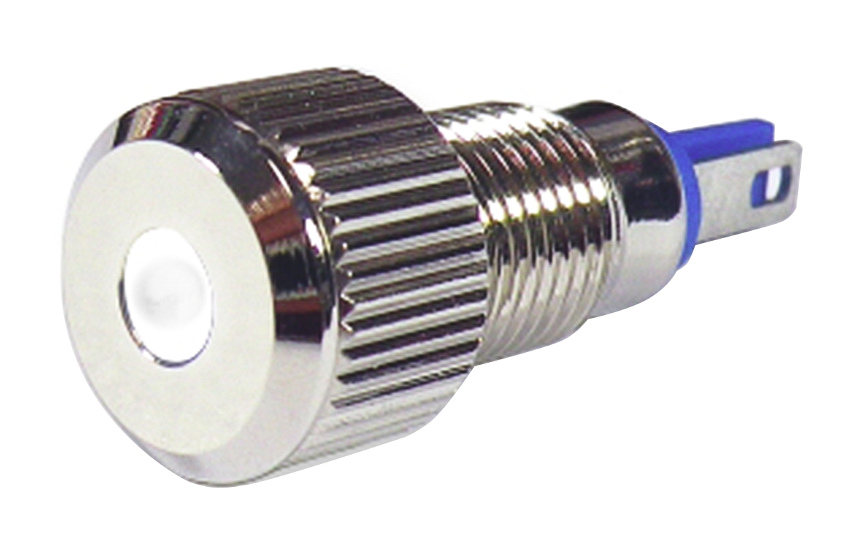 RS PRO White Panel Mount Indicator, 24V, 8mm Mounting Hole Size, Lead Wires Termination, IP67