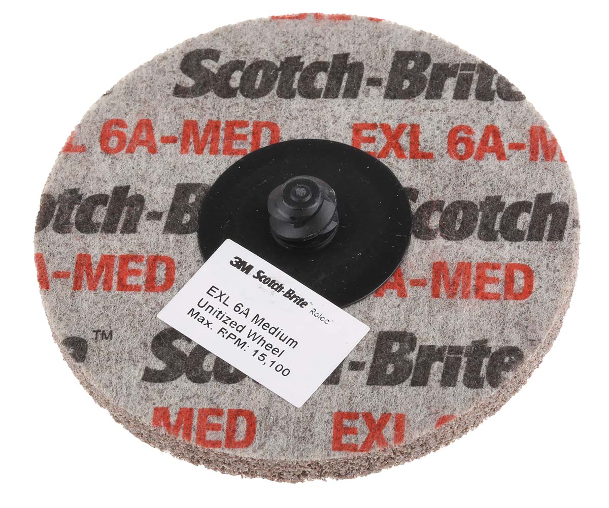 3M Roloc Scotch-Brite Aluminium Oxide Deburring & Finishing Wheel, 50.8 mm, 76.2 mm Diameter, Medium