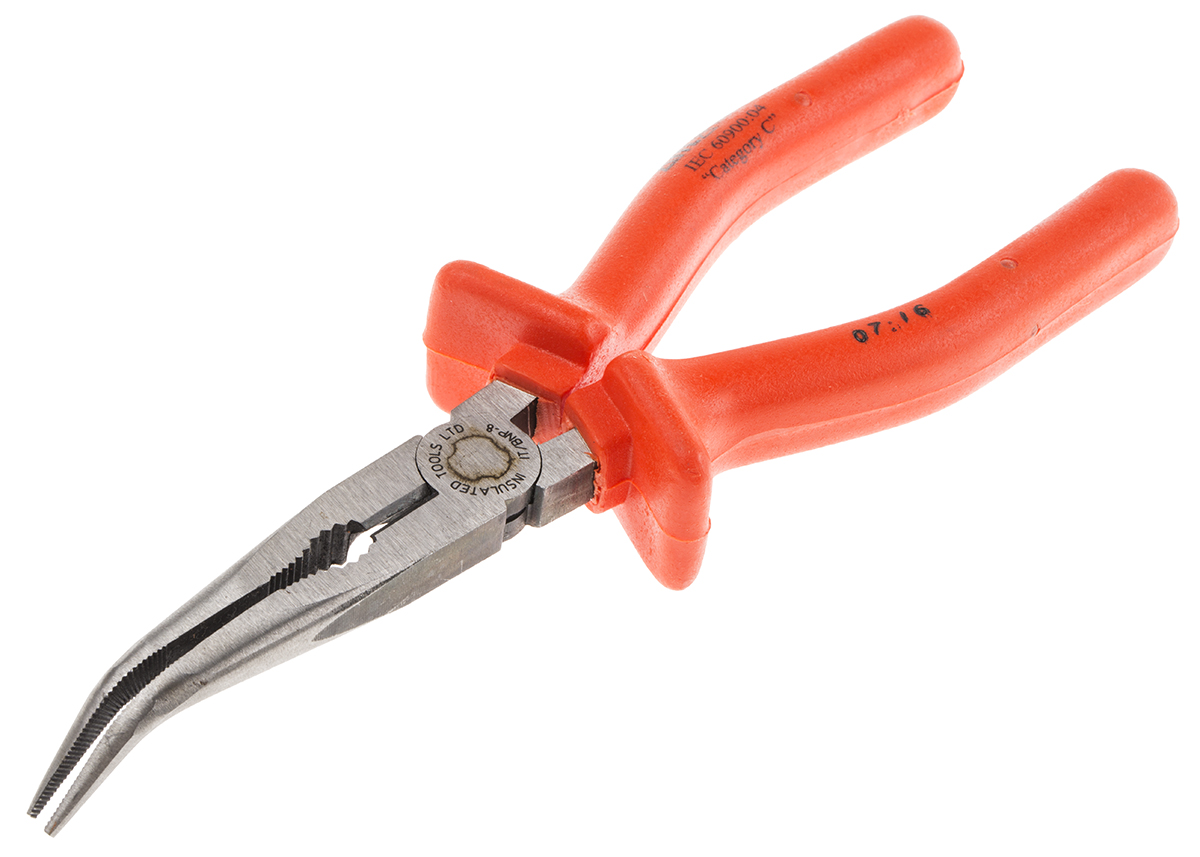 ITL Insulated Tools Ltd Long Nose Pliers, 210 mm Overall, Straight Tip, VDE/1000V