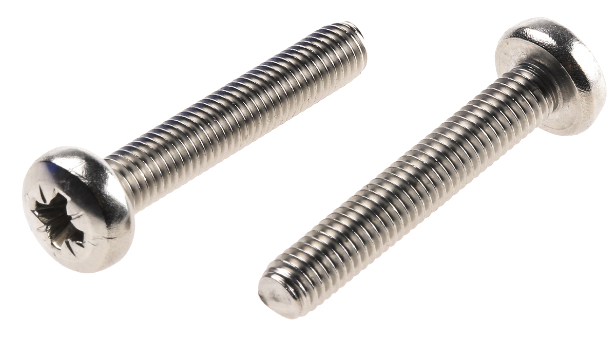 RS PRO Pozi M5 Pan A2 304 Stainless Steel Machine Screws DIN 7985 x 30.0mm