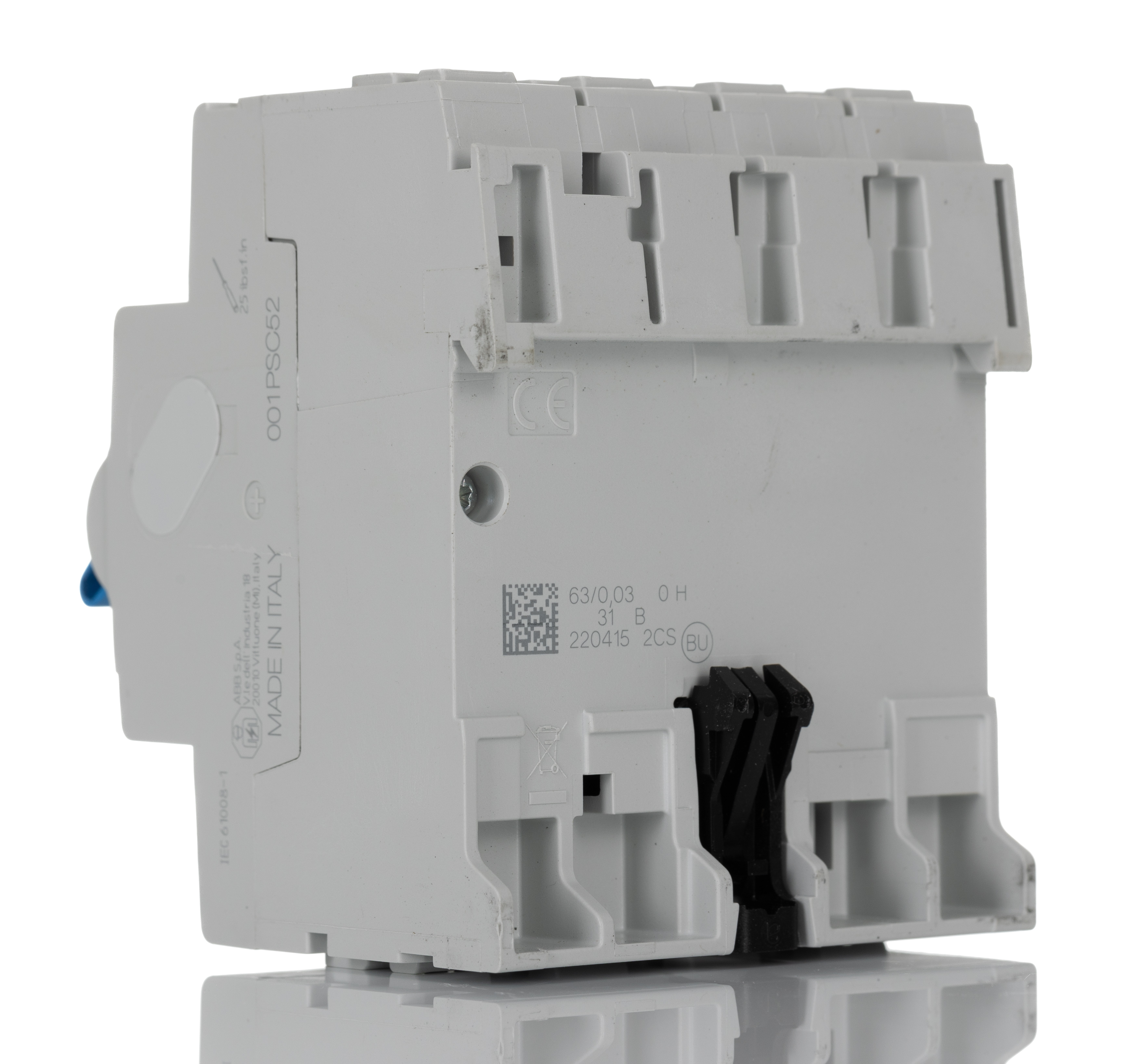 ABB F200 RCCB, 63A, 4 Pole, 30mA, Type A, 110V ac