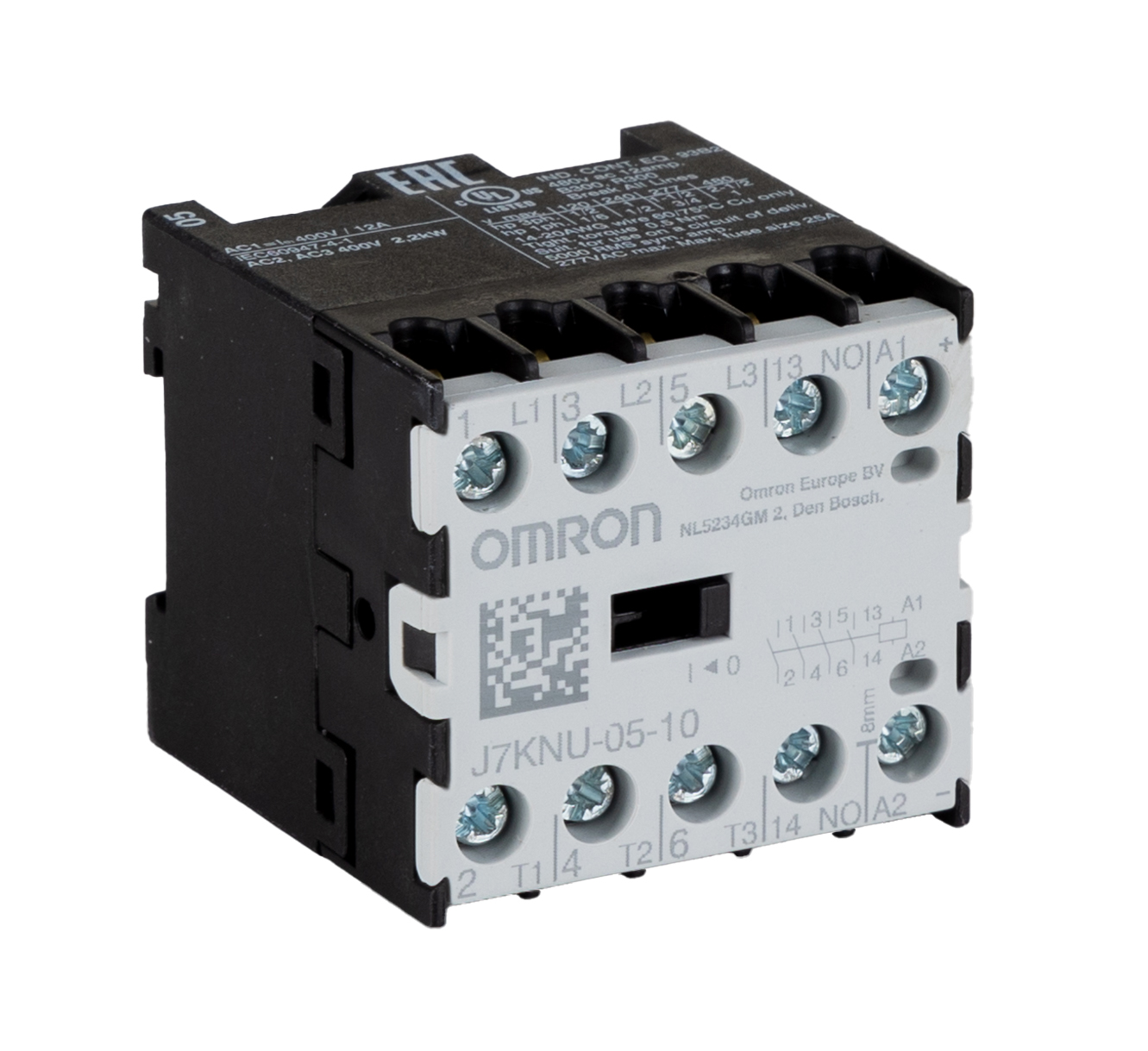 Omron J7KNU Series J7KNU Contactor, 24 V Coil, 3-Pole, 5 A, 2.2 kW, 3NO