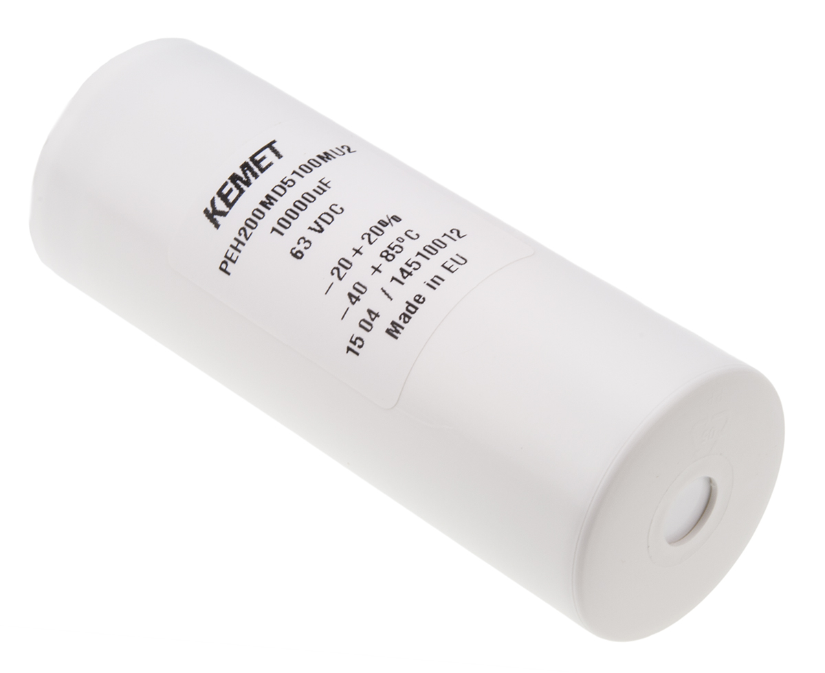 KEMET 10000μF Aluminium Electrolytic Capacitor 63V dc, Screw Terminal - PEH200MD5100MU2