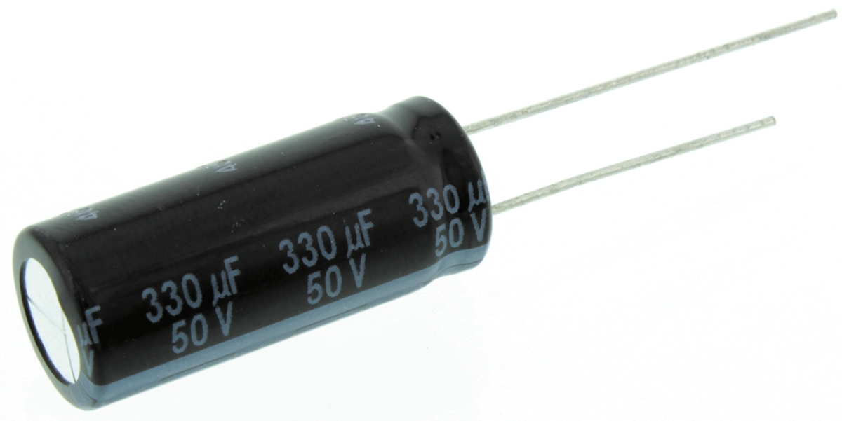 Panasonic 330μF Aluminium Electrolytic Capacitor 50V dc, Radial, Through Hole - EEUFR1H331L