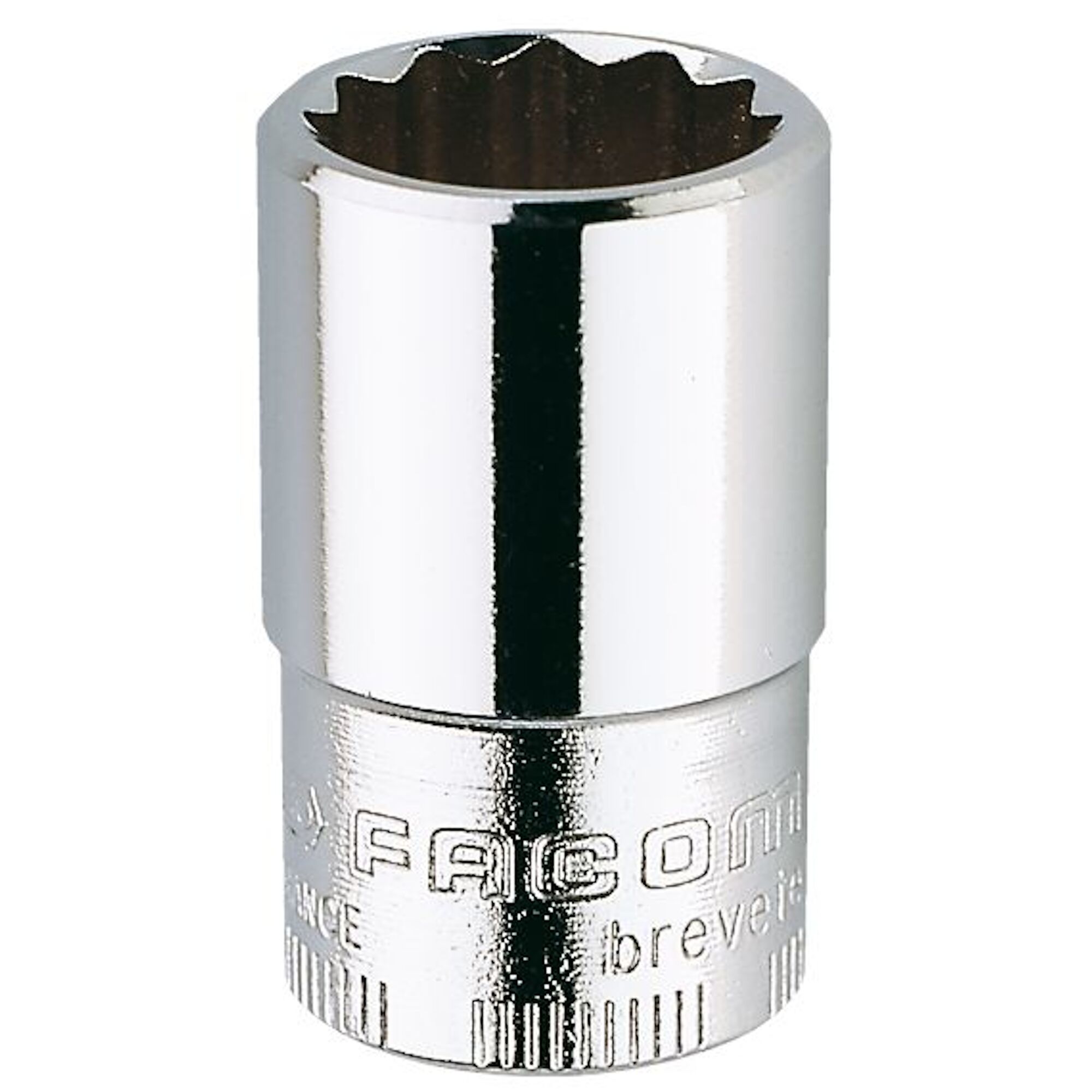 Facom 3/8 in Drive 1/2in Standard Socket, 12 point, 30 mm Overall Length