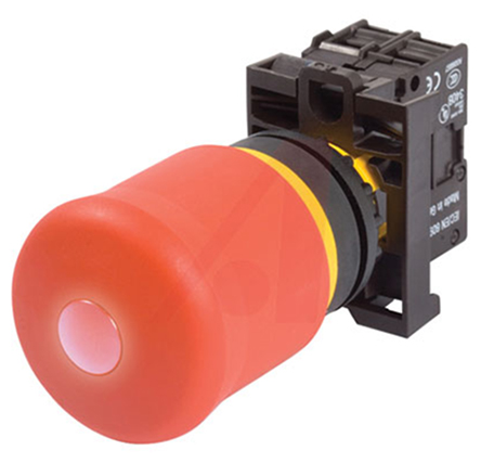 Eaton M22 Series Pull Release Illuminated Emergency Stop Push Button, Panel Mount, 22mm Cutout, 2NO + 2NC, IP67, IP69K