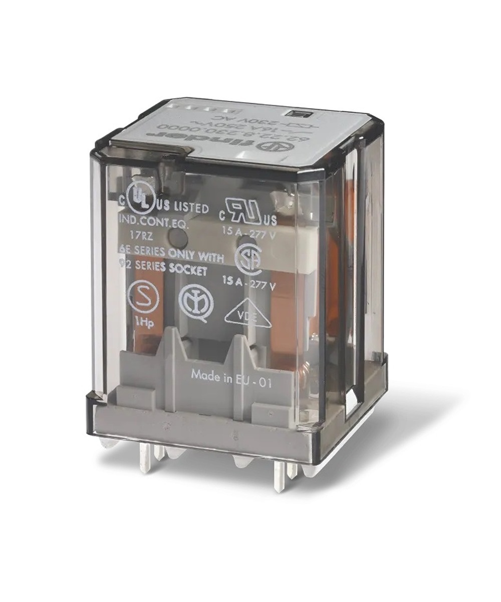Finder PCB Mount Power Relay, 12V dc Coil, 16A Switching Current, DPDT