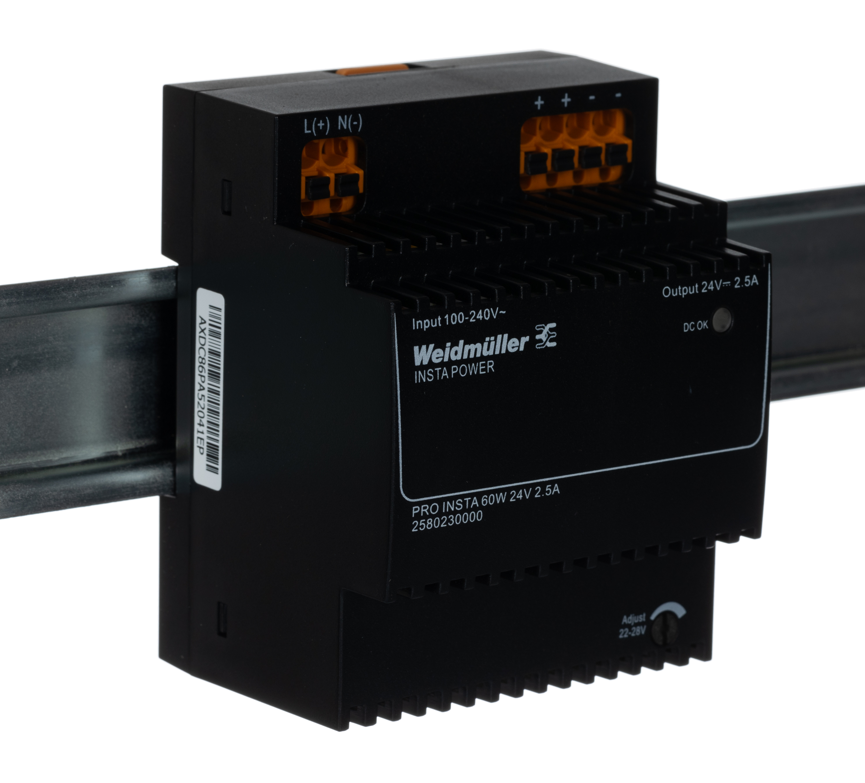 Weidmuller PRO INSTA Switched Mode DIN Rail Power Supply, 120 → 240 V ac / 120 → 340V dc ac, dc Input,
