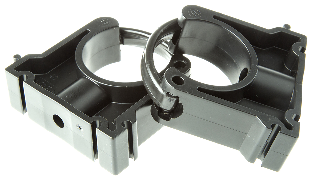 Georg Fischer PP Black Pipe Clamp, 0.87in x 2.68in x 1.73in, 0.28in