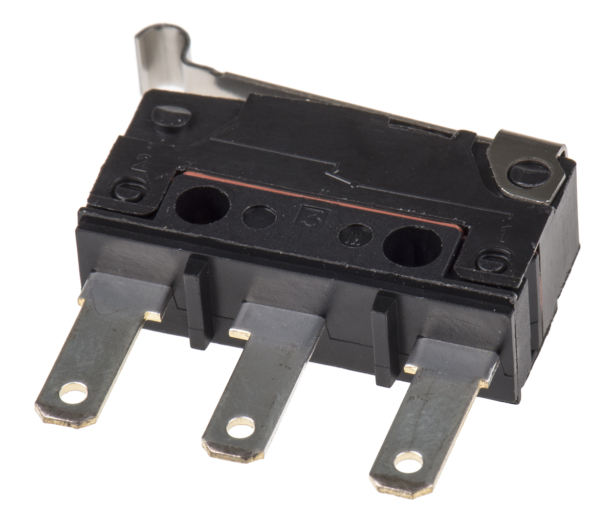 Omron Simulated Roller Lever Micro Switch, Tab Terminal, 100 mA @ 30 V dc, SPDT, IP67
