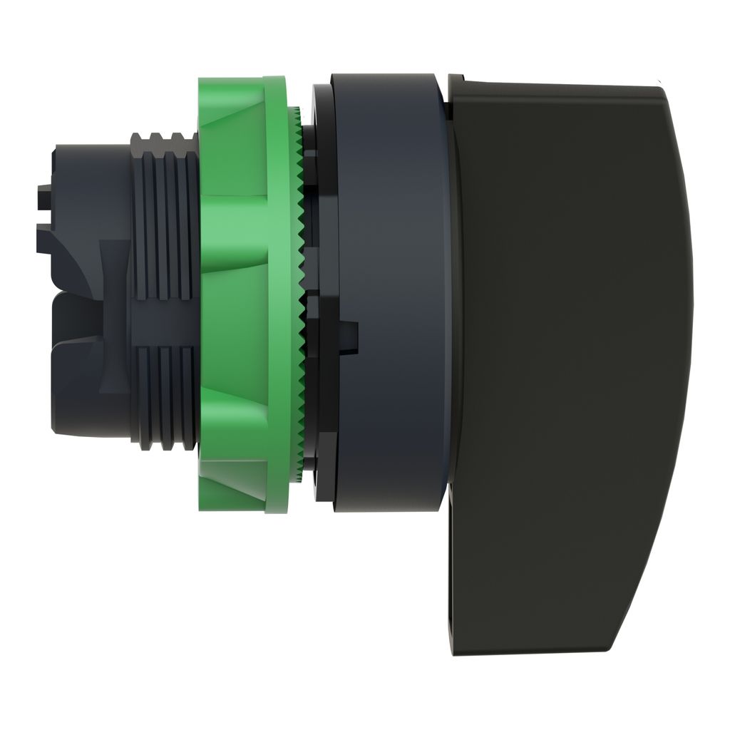 Schneider Electric Harmony XB5 Series 2 Position Selector Switch Head, 22mm Cutout, Black Handle
