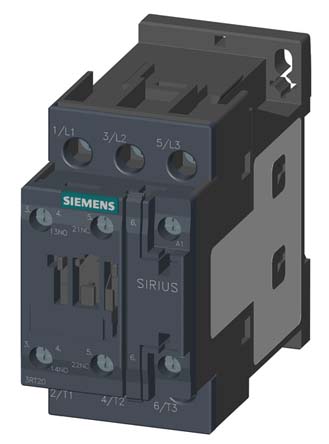 Siemens SIRIUS 3RT Size S0, 3RT2 Contactor, 3-Pole, 9 A, 4 kW, 3NO, 690 V ac